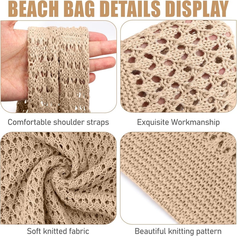 Hatisan Crochet Bags for Women - Summer Beach Tote, Aesthetic Hippie Knit Bag - Image 5
